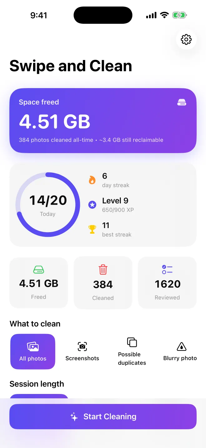 Home dashboard